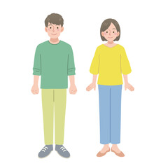 男女の全身イラスト