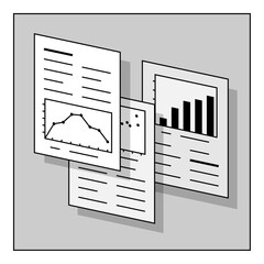 書類ななめイラスト