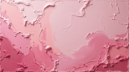 Fototapeta premium Pink Abstract Impasto Painting, Textured Brushstrokes & Depth