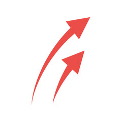 curved red arrow	
