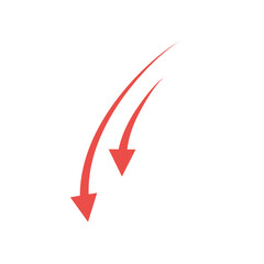 curved red arrow	
