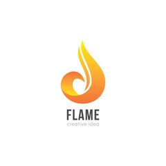 Creative Flame Concept Logo Design Template