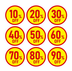 割引　セール 　値引ラベル ％OFF
