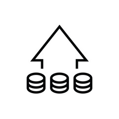 increase sales coin money earned business growth profit icon