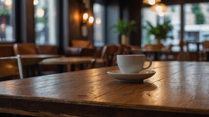 Fototapeta premium Empty table in a cozy cafe setting