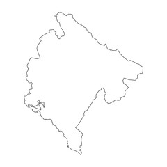  map of montenegro on white background