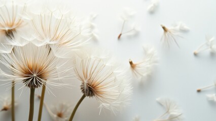 Obraz premium Delicate Dandelion Seed Heads, Soft, Downy Texture and Fragile Beauty