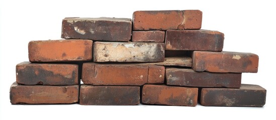 Obraz premium Old red bricks cut out .