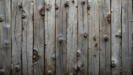 Fototapeta premium Weathered Gray Brown Wooden Fence Texture, Rustic Wood Background, Aged Split Cracks