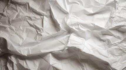 Obraz premium White crumpled paper with barely visible grid lines, The texture shows clear folds and creases