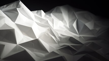 Obraz premium White crumpled paper with light grid lines, The texture features clear folds and creases