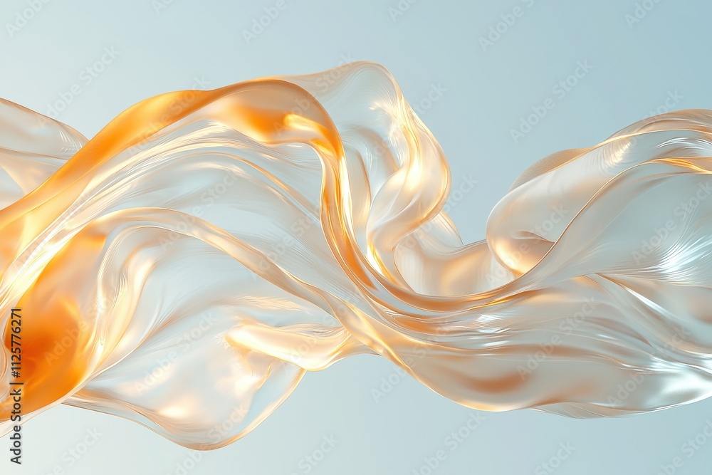 Poster Surreal flowing liquid textures merging in abstract art studio setting digital imagery soft light creative conceptualization