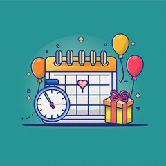 Naklejka premium Event planning-themed icons for professional branding, party organization, and event design solutions, ideal for digital use.