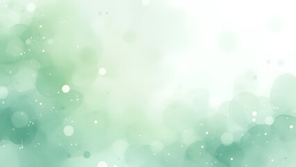 Obraz premium Green watercolor Christmas background with copyspace and decorated borders.