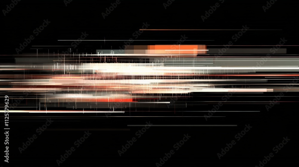 Poster abstract digital glitch with distorted lines and colors