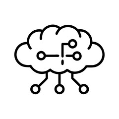 Big Data Cloud Computing Icon Outline Lineart Style