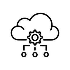 Big Data Cloud Computing Icon Outline Lineart Style