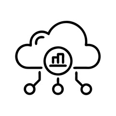 Big Data Cloud Computing Icon Outline Lineart Style