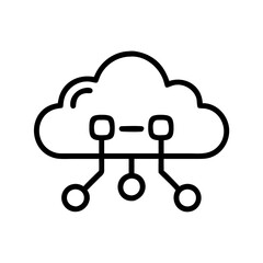 Big Data Cloud Computing Icon Outline Lineart Style