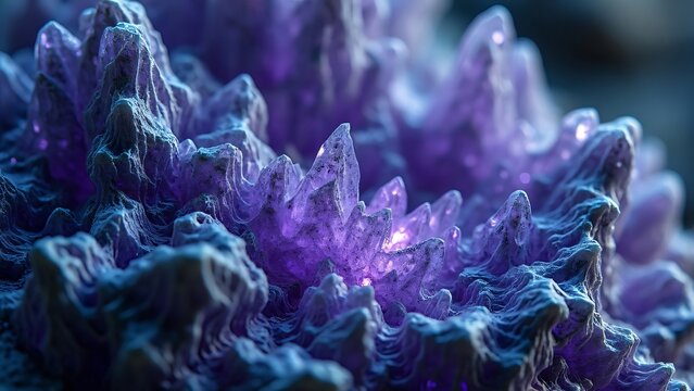 Intriguing Violet-Blue Iolite Crystal Cluster, Detailed Macro Image