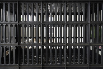 Black basket line background with holes