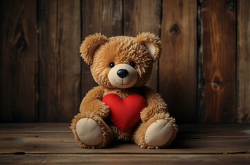 Obraz premium teddy bear with ribbon