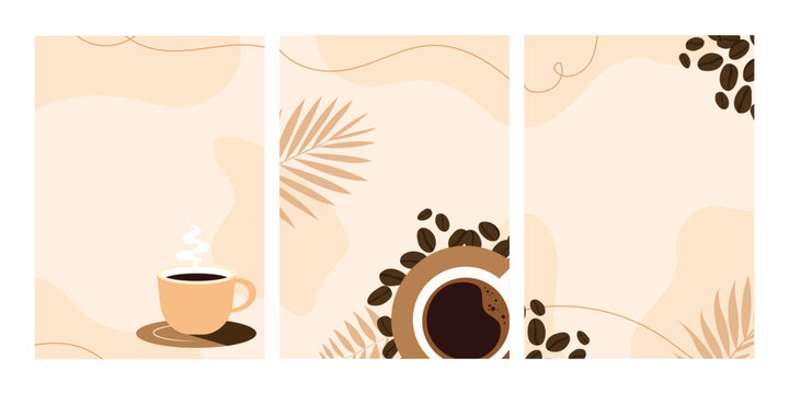 templates coffee mug, cards, banner, brochure, poster, cover, cafe menu. Vector illustration.	
