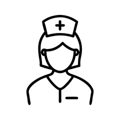 Obraz premium Nurse Faceless icon outline line art style