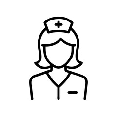 Obraz premium Nurse Faceless icon outline line art style