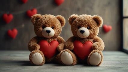 Obraz premium teddy bear with heart