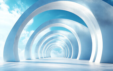 Obraz premium blue corridor