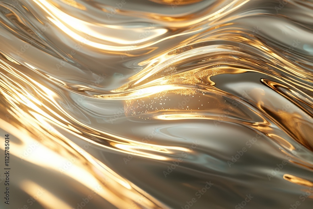 Poster surreal velvetlike ripples merging into golden waves abstract textures high-resolution digital art e