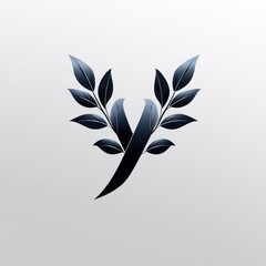 A stylized logo featuring leaves and a letter, symbolizing growth and elegance.