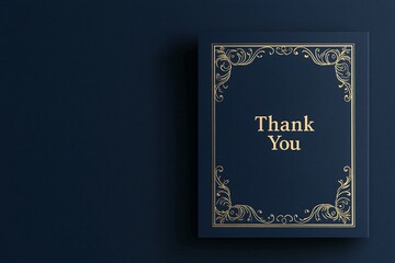 Crafting a Luxurious Thank You Card in Deep Navy Blue for Elegant Occasions and Events