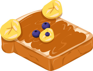 Korean toast Illustration. Sliced bread. Bakery clipart.