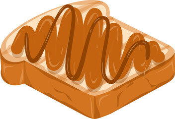 Korean toast Illustration. Sliced bread. Bakery clipart.