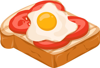 Korean toast Illustration. Sliced bread. Bakery clipart.