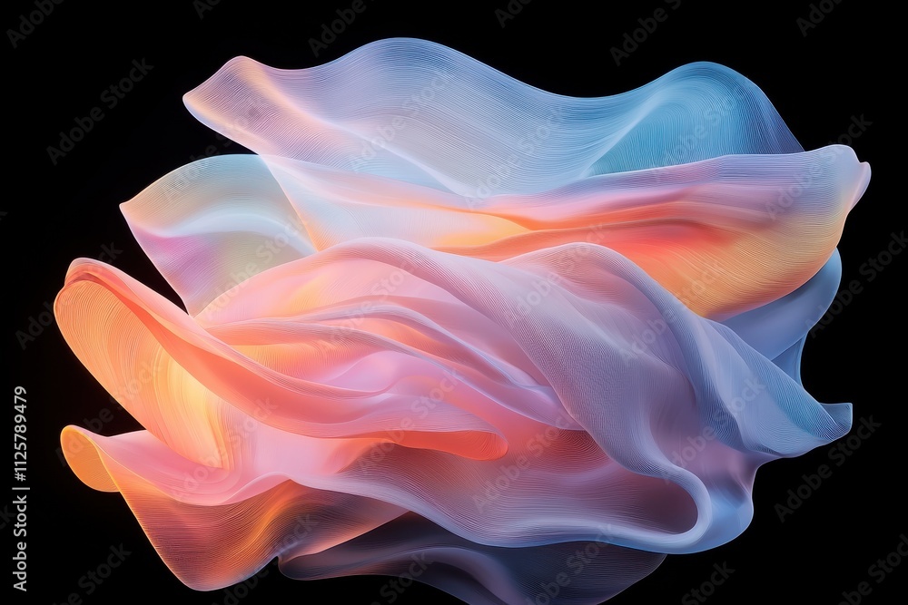 Poster surreal fluid textures morphing in abstract art studio digital soft lighting artistic conceptualizat