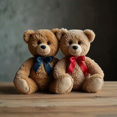 Obraz premium teddy bear with a heart shaped pillow