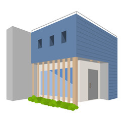 モダンな立方体型の住宅のベクターイラスト