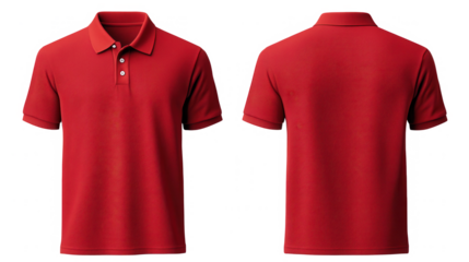 Red Polo Shirt Mockup Front and Back Views, Apparel Design