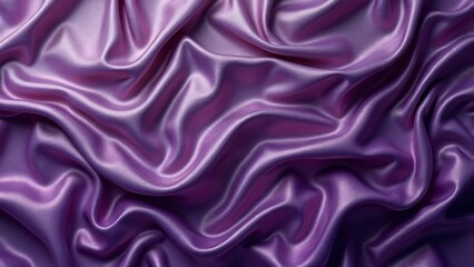 Fototapeta premium Luxurious Purple Silk Fabric, Draped Satin Texture