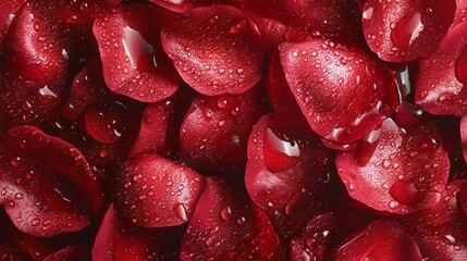 raindrops on red rose petals, fresh and striking, macro floral photography, Generative AI