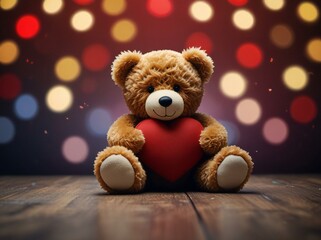 Fototapeta premium teddy bear with gift box