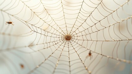 Intricate Spiderweb Texture, Delicate Silk Threads & Light