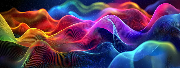 Obraz premium beautiful color flow swirls of ink of silky 3D rainbow color dimensional layers. Abstract background.