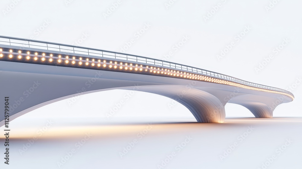 Aufkleber modern architectural bridge design with elegant curves and soft lighting highlighting the contempora
