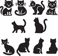 Cat Silhouette Icon vector graphic design