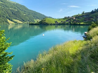 Lake Lungern or Natural reservoir Lungerersee - Canton of Obwald, Switzerland (Naturstausee Lungernsee oder Lungerensee - Kanton Obwald, Schweiz)