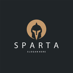 Spartan Logo Silhouette Warrior Knight Soldier Greek, Simple Minimalist Elegant Product Brand Design